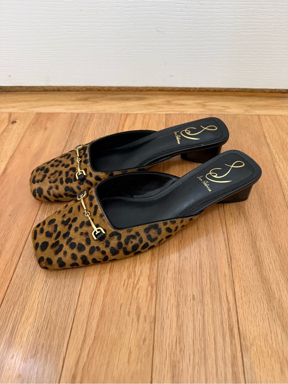 Sam Edelman Leopard Print Mule with Gold Bit Detail - Picture 2 of 5